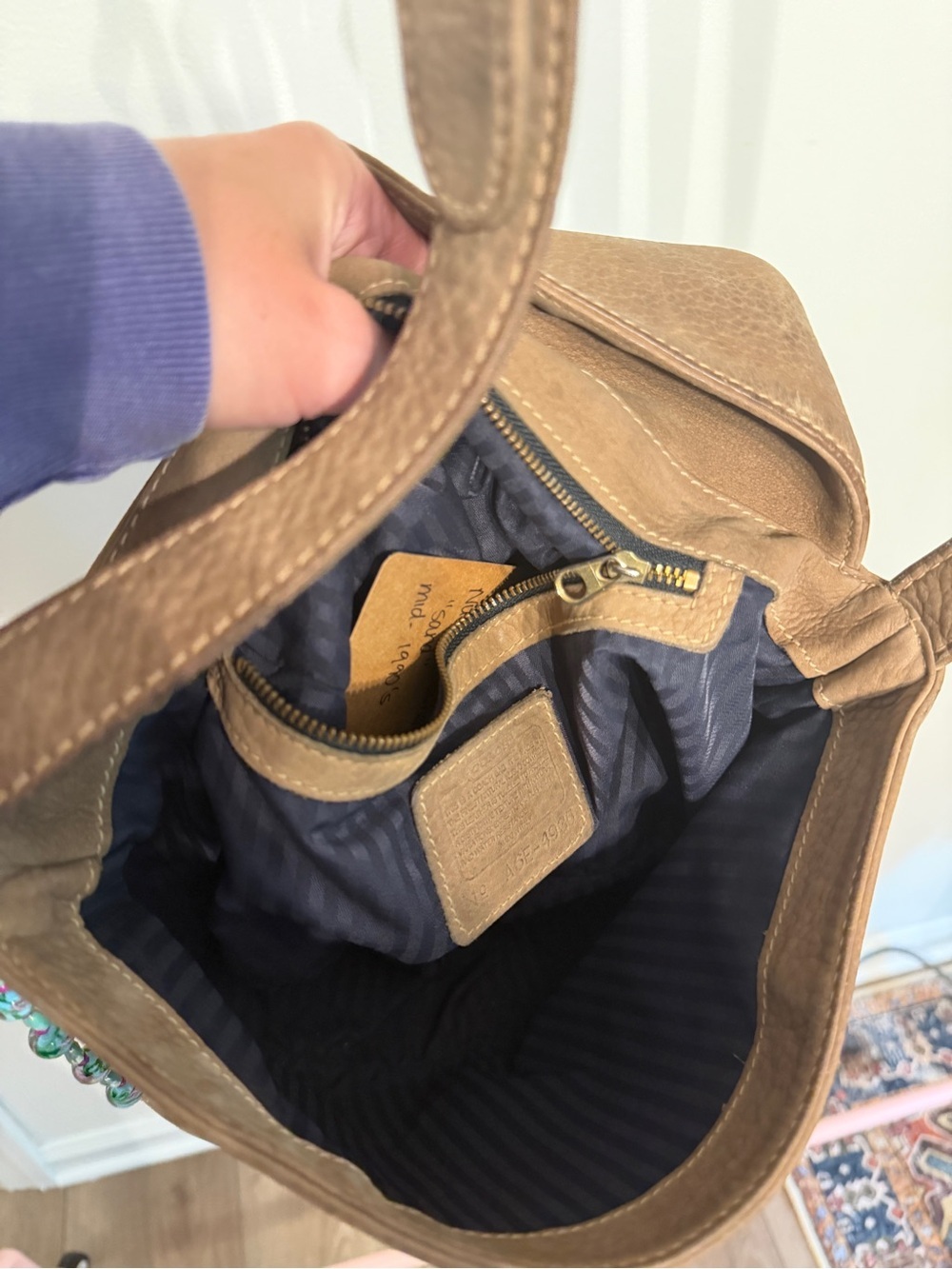 Coach Vintage Sonoma Large Flap 4935 Soft Textured Nubuck Leather in Sand Italy - Picture 13 of 13